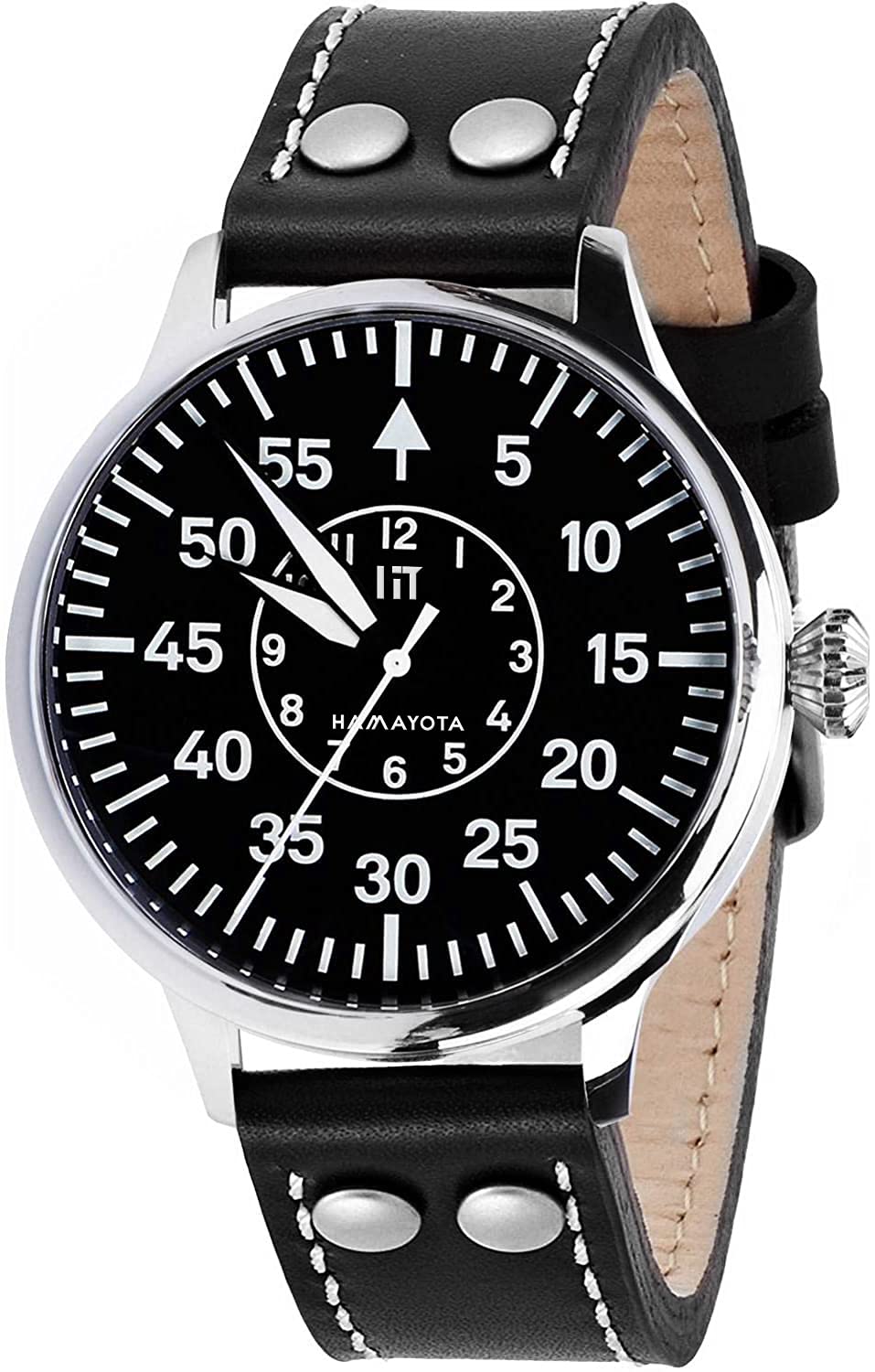 Мужские автоматические военные часы HAMAYOTA с японским механизмом и черным ремешком
