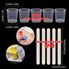 5/10/20Set 30ml/1oz Plastic Graduated Cups with Wooden Stirring Sticks Transparent Scale Cup Candle Making Kits