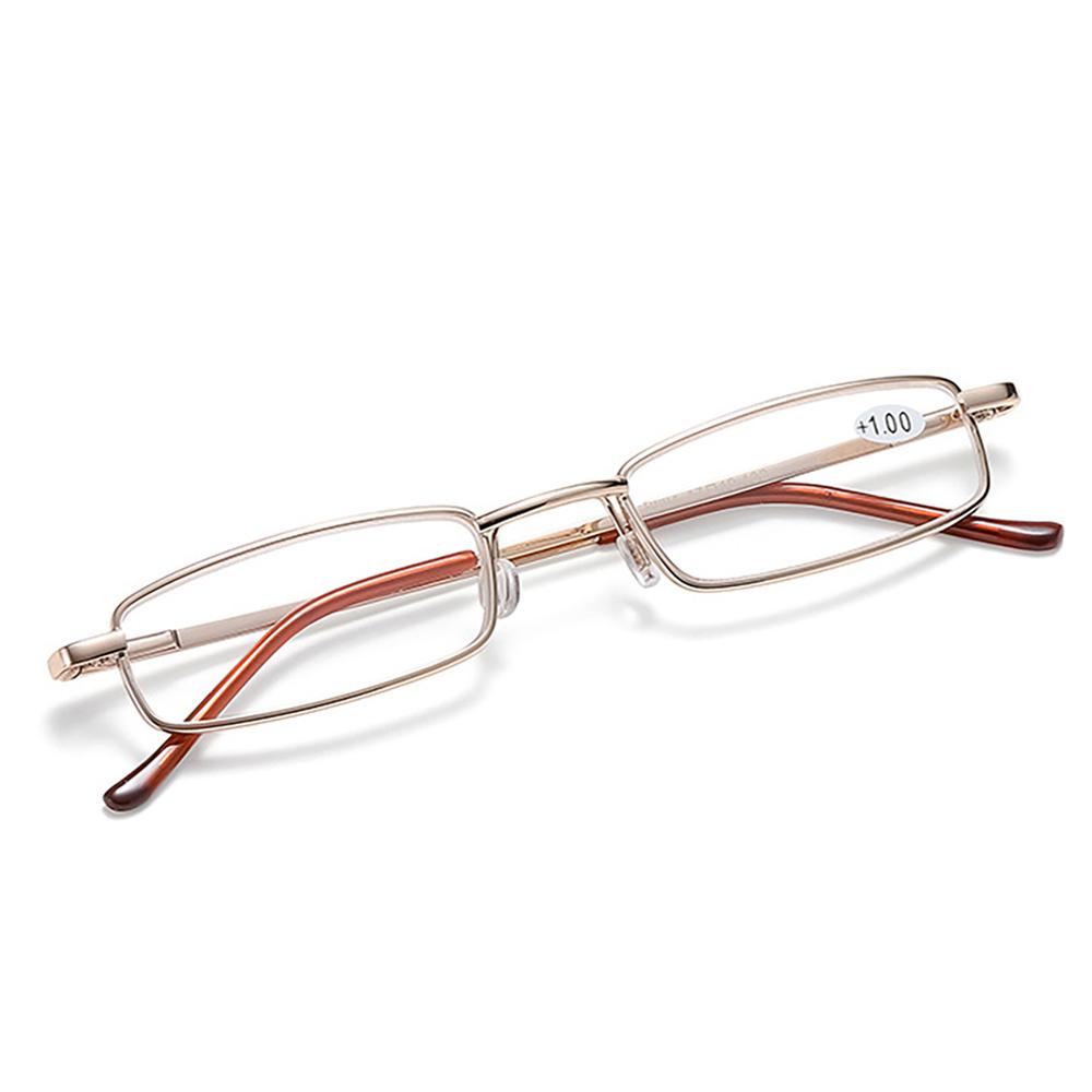 Mini Portable Reading Glasses Ultralight Hyperopia Glasses with Box Metal Frame Men Women Reading Eyewear Presbyopia Eyeglasses