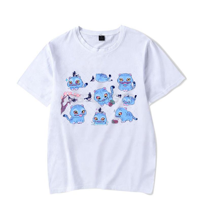 New T-shirt KPop Demon Hunters Cartoon Tiger Short-sleeved Tops Summer Men Women Clothes Anime Graphic Korean Style T-shirt