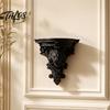 Thickened Wall Shelf Shelf, Matte Black Texture Decorative Stand, Retro Lion Embossed Mounted One-Piece Structure Display Rack