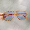 SHAUNA Retro Double Bridges Pilot Sunglasses Women Fashion Clear Ocean Gradient Lens Shades UV400 Men Square Rivets Sun Glasses