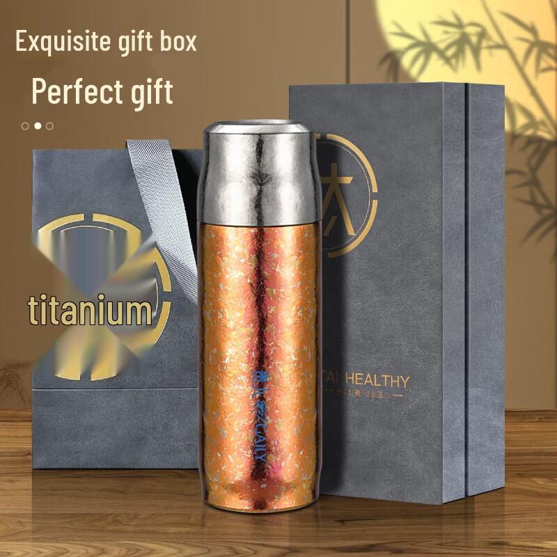 Pure Titanium Tea Infuser Bottle with Magnetic Double Lid
