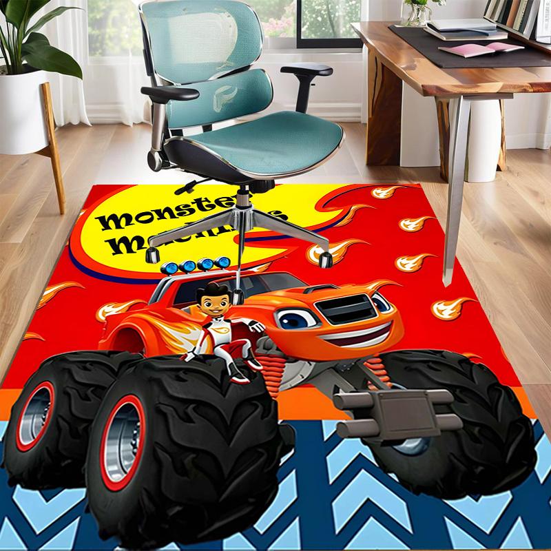 1pc Blaze and the Monster Machines (4) Design Area Rug - Non-Slip, Soft & Cozy Floor Mat for Living Room, Bedroom, Office - Indoor/Outdoor Decorative