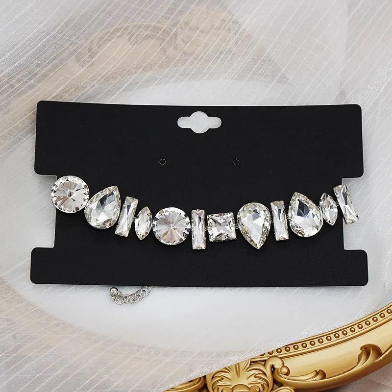 Small Clear High-end Sense Rhinestone Chain Necklace Cold Wind Metal Thick Neck Chain Personalized Collarbone Chain
