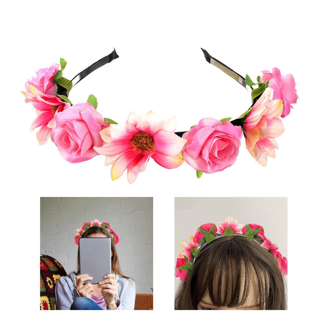 Sunflower Headband Flowers Hairhoop for Women and Girls Garland Hair Accessories for Photography Props Music Festival