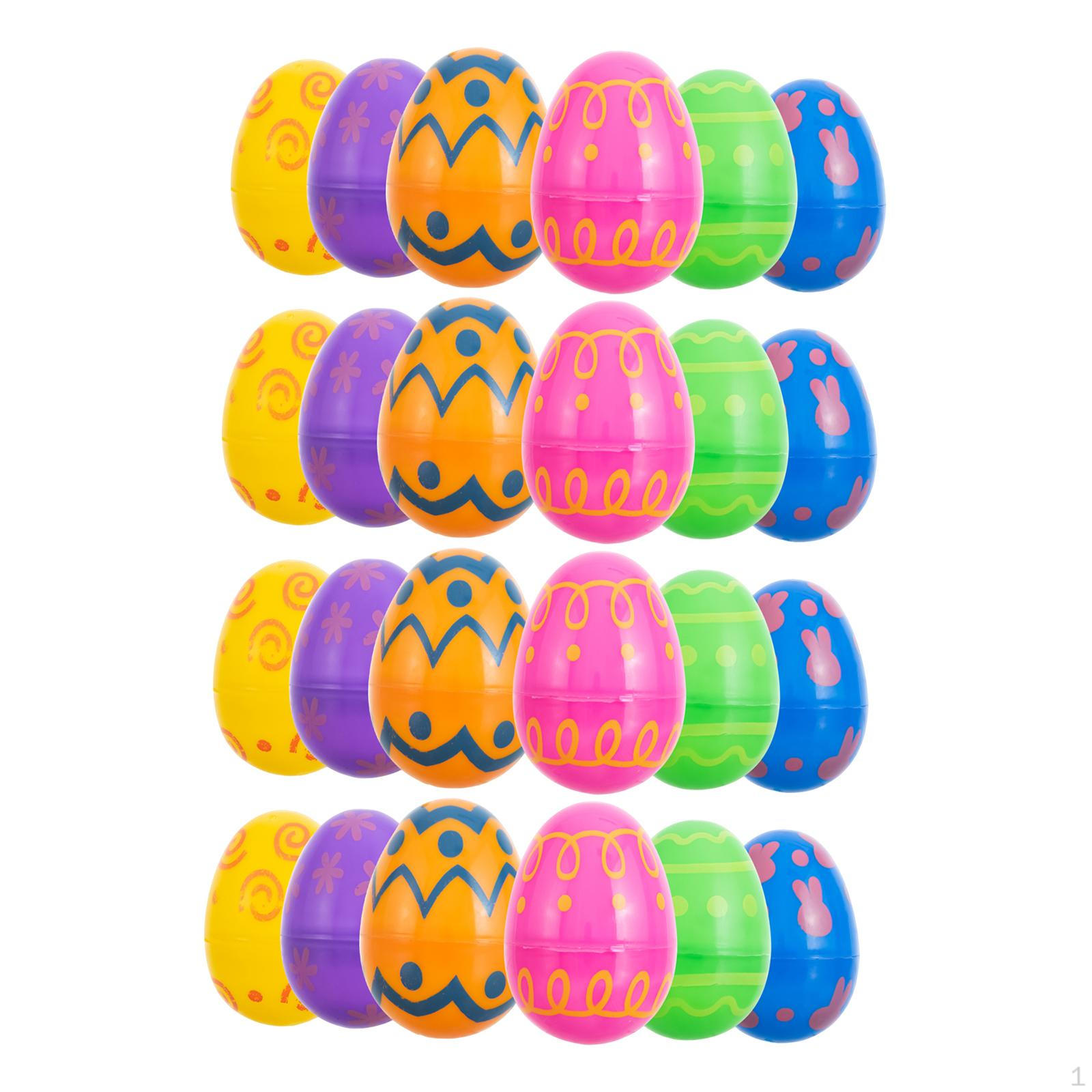 

24 Pieces Fillable Easter Eggs Ornaments Empty Multifunctional for Basket Stuffers Decoration