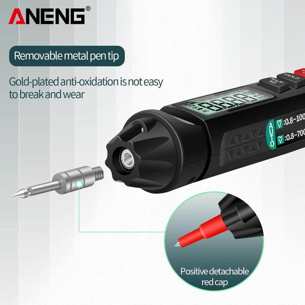 Aneng A3007 Mini multimetru profesional stilou 6000 de conturi cu Tester automat de tensiune AC/DC fără contact pentru capacitate pentru instrument