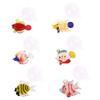 62KD Creative Glass Fish Bubble Aquarium Float Decors Set of 6 Unique Designs