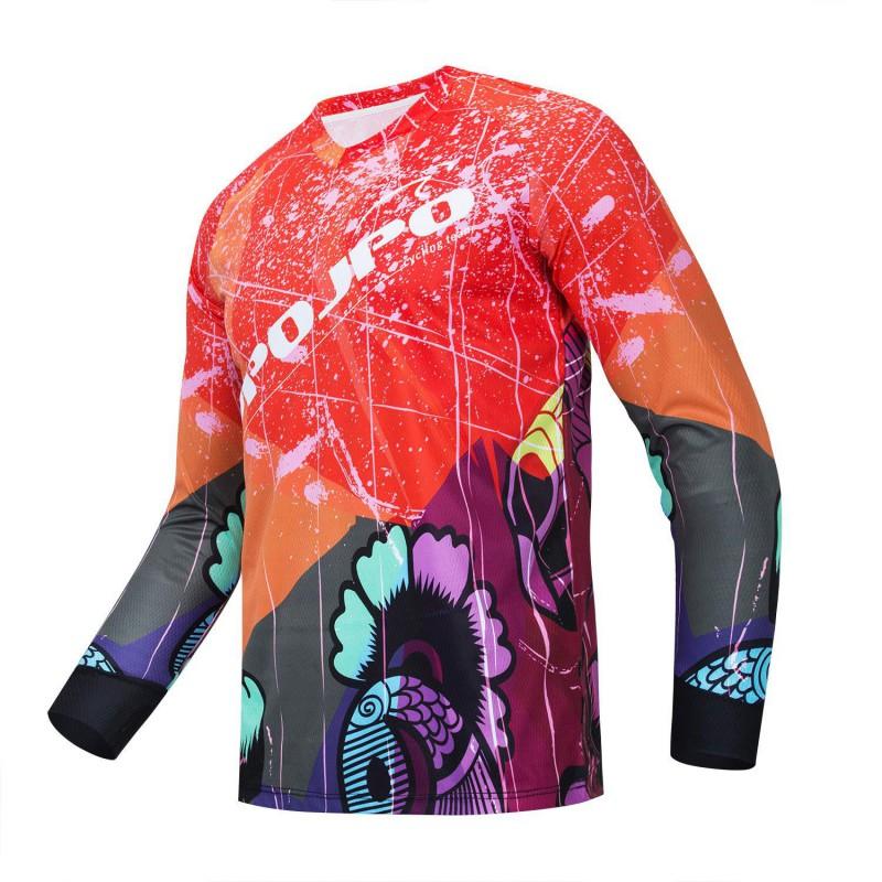Men Women Cycling Jersey Long Sleeve Quick Dry UV Protection Mountain Bike Downhill Racing Shirt