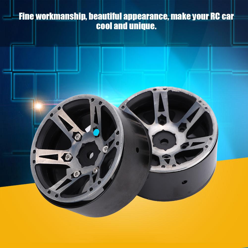 4Pcs 5.2CM Quality Metal Car Model Wheel Rims Hub High Strength for 1Celsius10 RC (black)