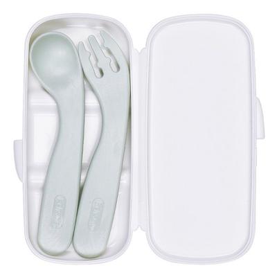 Edisons eigenes Löffel-Gabel-Etui-Set, Minze (Löffel Gabel), Löffel + Gabel + Etui, 1 Set, Koreanisches beliebtes Geschirr