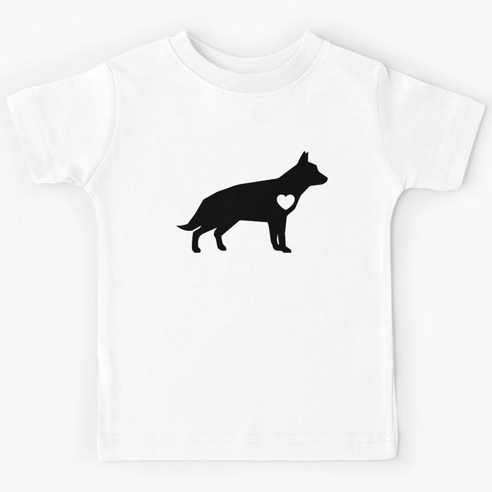 german shepherd dog lover german shepherd silhouette valentines day Kids T-Shirt 130