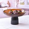 Color-Block High-Footed Glass Fruit Bowl