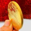 Chinese Tang Dynasty poet Li Bai, gilded color printed commemorative medal, tourist handicraft, Li Bai's hometown poet immortal coin, 45mm gold coin