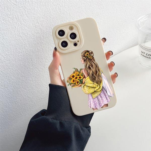 Young Girl Pattern Phone Case for iPhone 11 12 13 Pro Max 14 15 Plus Pro Max 7 8 Plus SE 2020 X XR XS Soft Silicone Cover Fundas