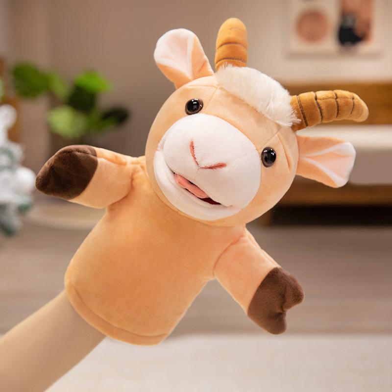 Fox & Crow Plush Hand Puppets for Storytelling with Sheep Gloves