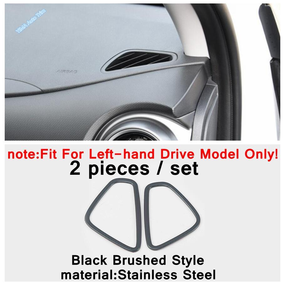 Stainless Steel Auto Head Lights Switch Button Decor Cover Trim Accessories For Hyundai Kona 2018 - Black Brushed Interior