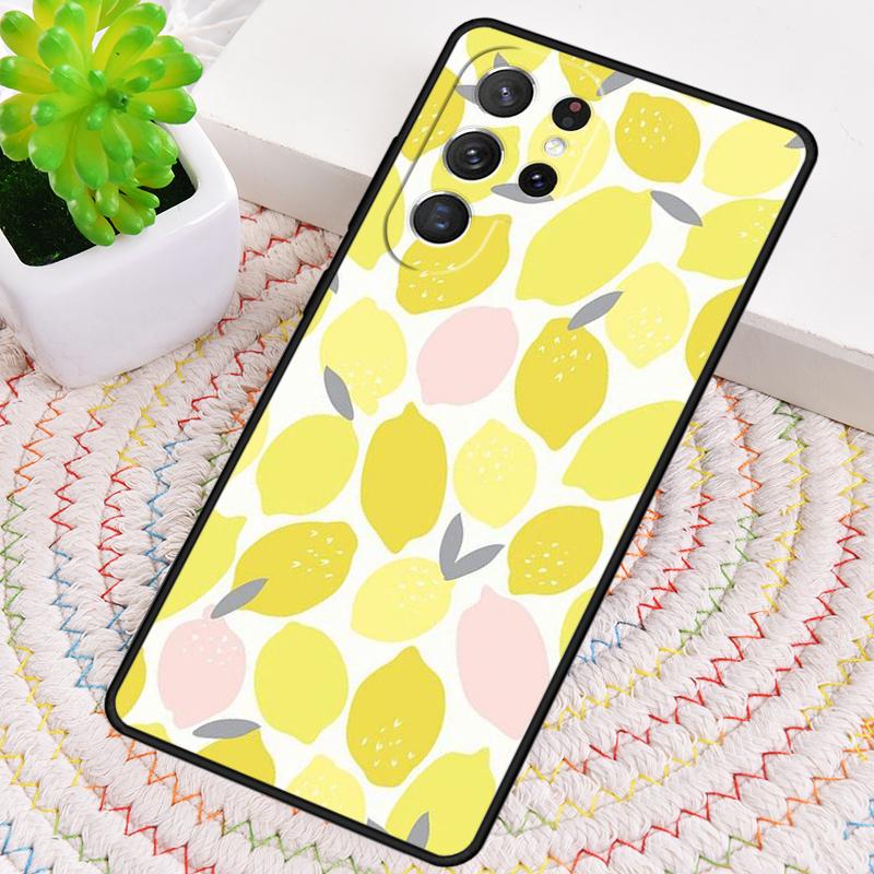 Lemons Yellow Fruit Pattern Silicone Phone Case For Samsung Galaxy note 10 pro S26 S25 S24 S23 S22 S21 Plus S25Ultra Capa Cover