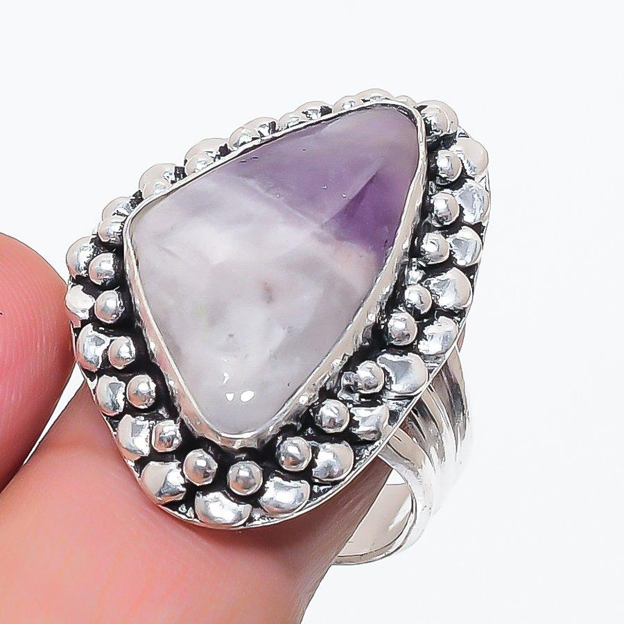 Sage Amethyst Gemstone 925 Sterling Silver Jewelry Ring Size 9