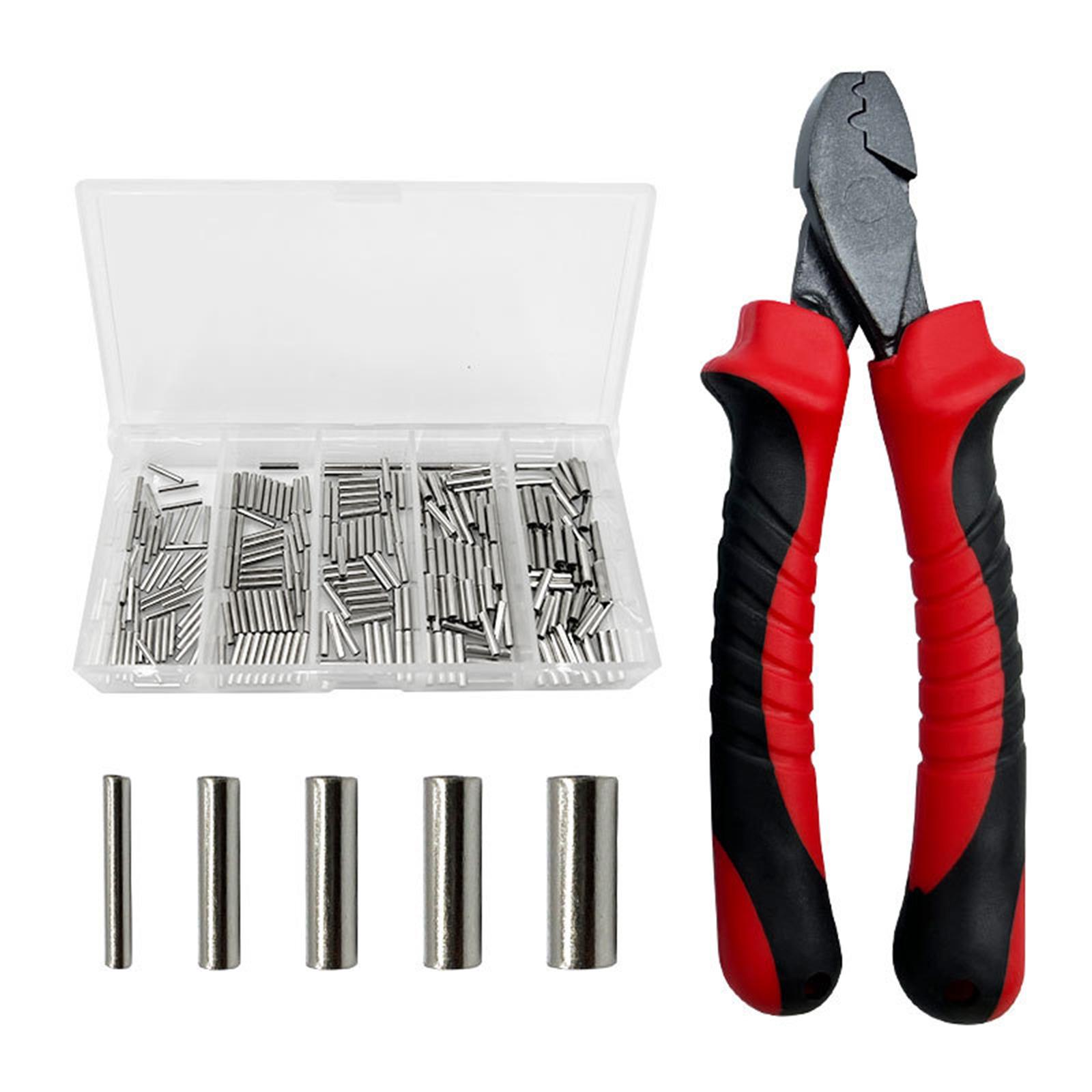 

Wire Rope Crimper Fishing Crimping Tool with Crimping Loop Sleeves 5 Sizes Single Barrels Ferrule Fishing Crimping Plier