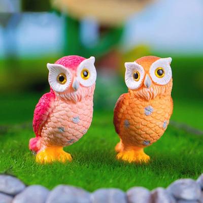 Mini Harz Tier Eule Figuren Micro Landschaft Auto Dashboard Home Desktop Ornamente