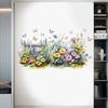 Wildflower Fence Wall Sticker Colorful Wall Murals Butterfly Floral Removable Peel And Stick Decals
