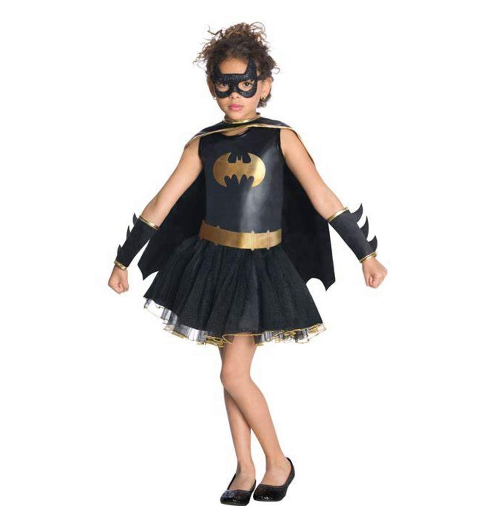 [SCLYX] Batman Cosplay 5-Piece Set for Girls - Super Cute Batman Dress, Batman Costume, Kids, Girls, Superhero Girl, Halloween Costume, Girls