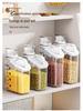 Transparent Portable Sealed Container with Measuring Cup for Grain, Cereal, Rice, Cat Food - Moisture & Insect Proof Kitchen Storage.