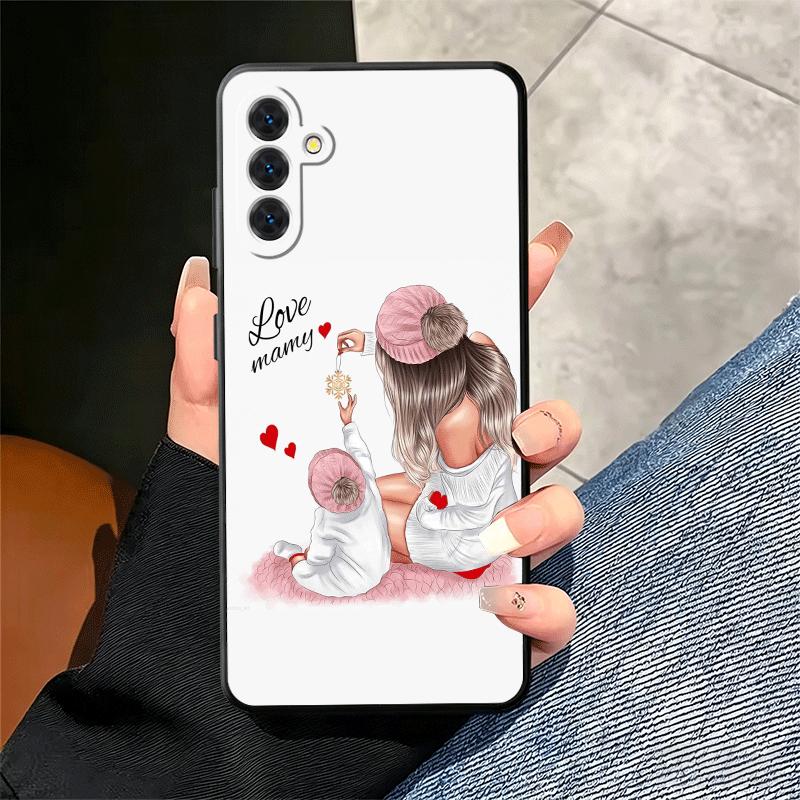 Mom Baby Girls Theme Soft Phone Case for Samsung A17 A37 A57 A16 A26 A36 A56 A15 A25 A35 A55 A14 A24 A34 A54 A13 A23 A33 A53 A52
