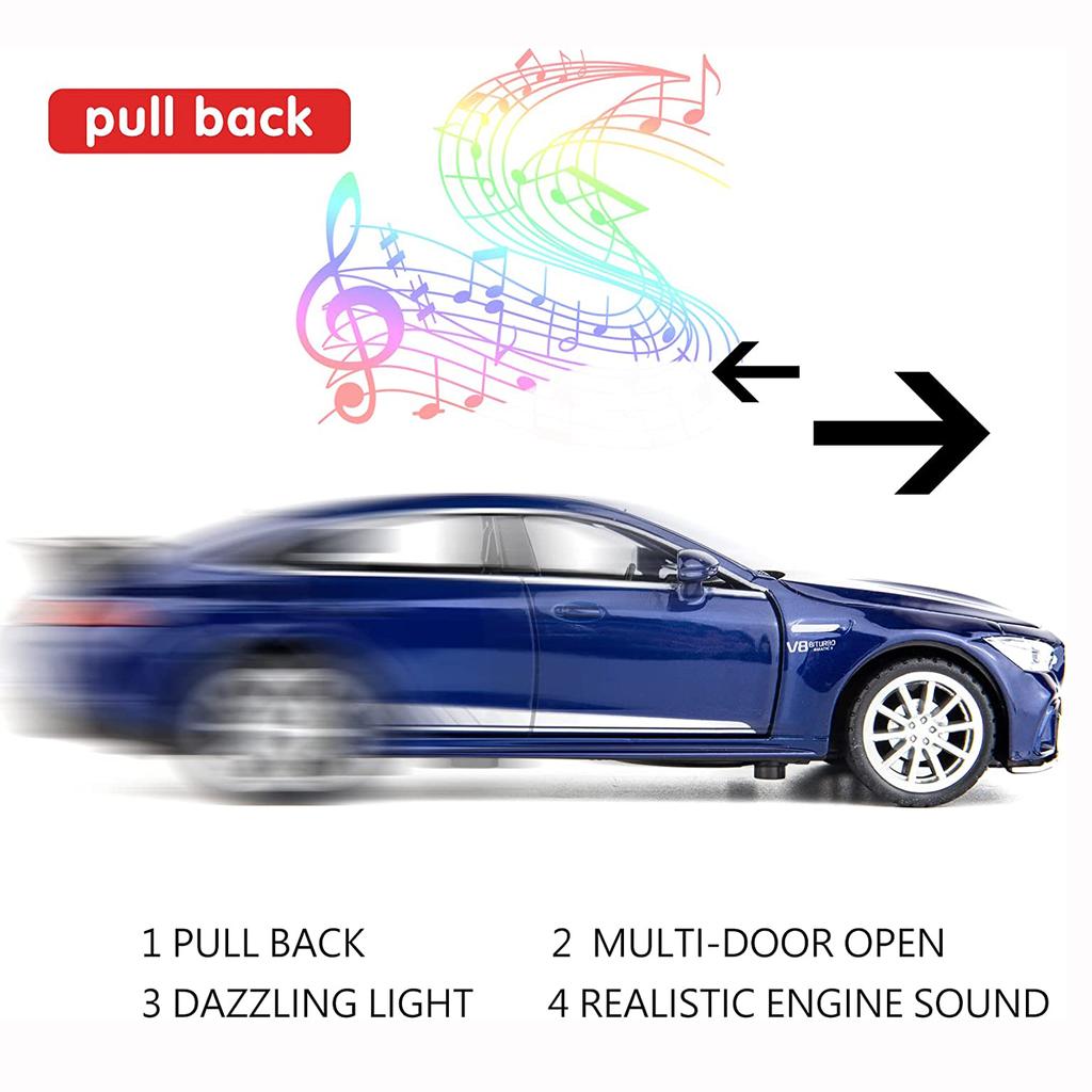 Mașină turnată sub presiune 1/32 Benz AMG GT63 Model de mașină, trage înapoi cu sunet și lumină mașină de jucărie pentru băieți, fete, cadou pentru adulți