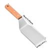 Stainless Steel Square Head Steak Cooking Spatula Wood Handle Pizza Shovel Pancake Beef Turner Scraper BBQ Utensils for Kitchen