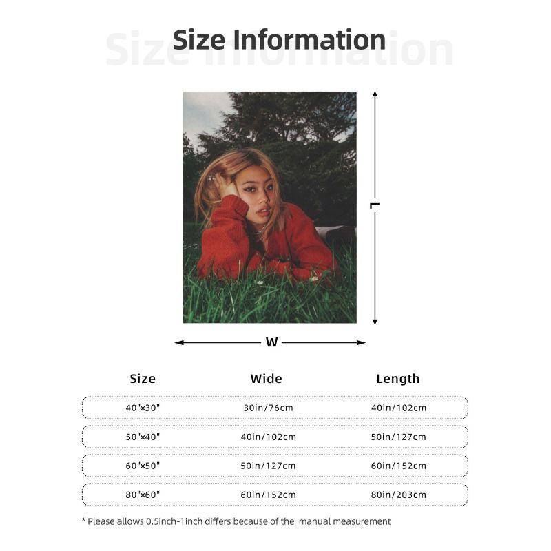 Custom Beabadoobee Blanket 3D Printed Soft Flannel Fleece Warm Fake It Flowers Pose Throw Blankets for Travel Bedroom Sofa Quilt