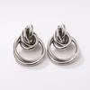 European and American exaggerated earrings, personality geometry, large circle metal trendy temperament, double-layer hollow tube earrings