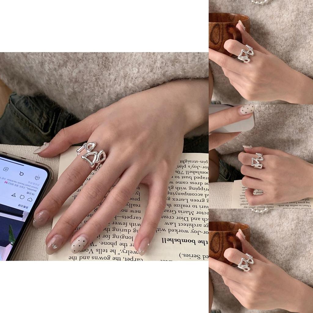 Minimalist Triangle Unique Ring For Women Elegant Geometric Style For Wear Everyday