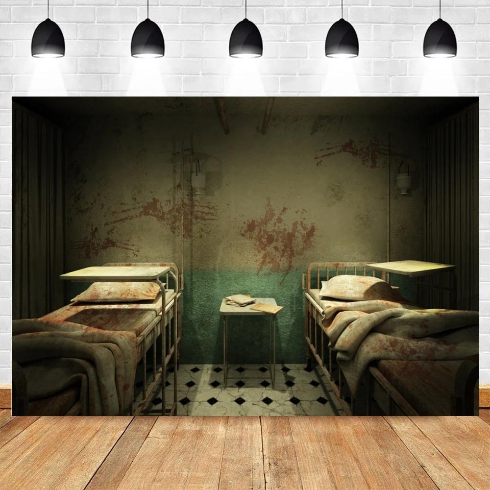 Horror Halloween Decorations Backgrounds for Photographs Abandoned Hospital Ruin Ghost Zombies Scene Backdrop Spooky Party Decor