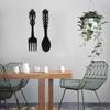 2pcs Fork and Spoon Metal Wall Decor for Kitchen Home Dining Living Room Rustic Hanging Sculpture Farmhouse Housewarming