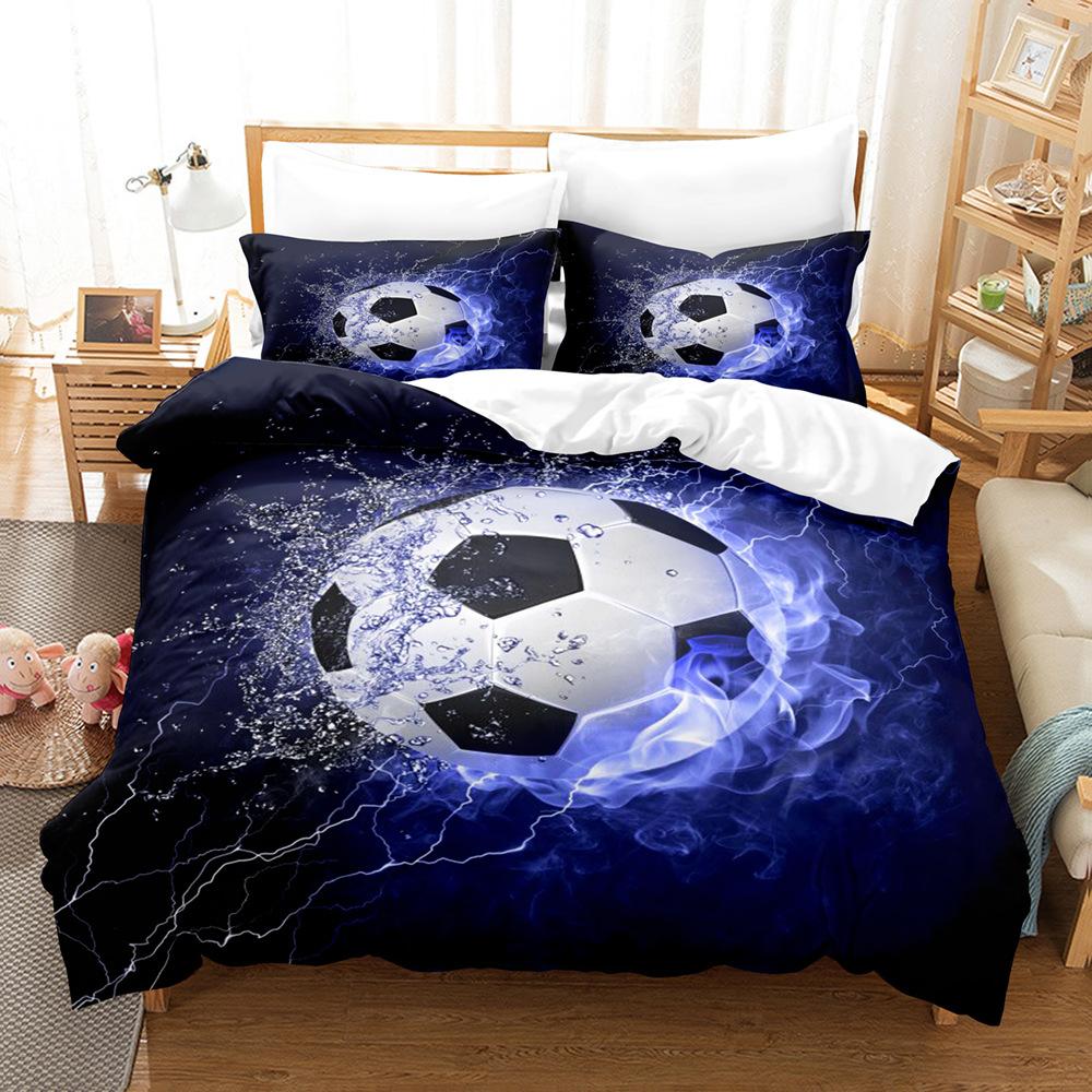 3d Digital Printing Football Three-piece Quilt Cover Set