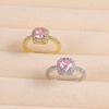 Two-Color Pink Diamond Open Ring: Adjustable, Light, Luxurious, Versatile Couples' Ring for Women.