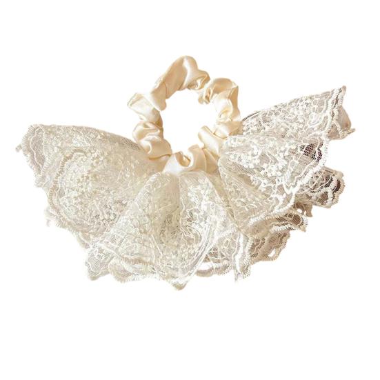 Hair Tie High Elasticity Non-Stretching Double-Layer Lace Korean Style Oversized Skirt Design Hair Rope Buns Ponytails Hair Accessories