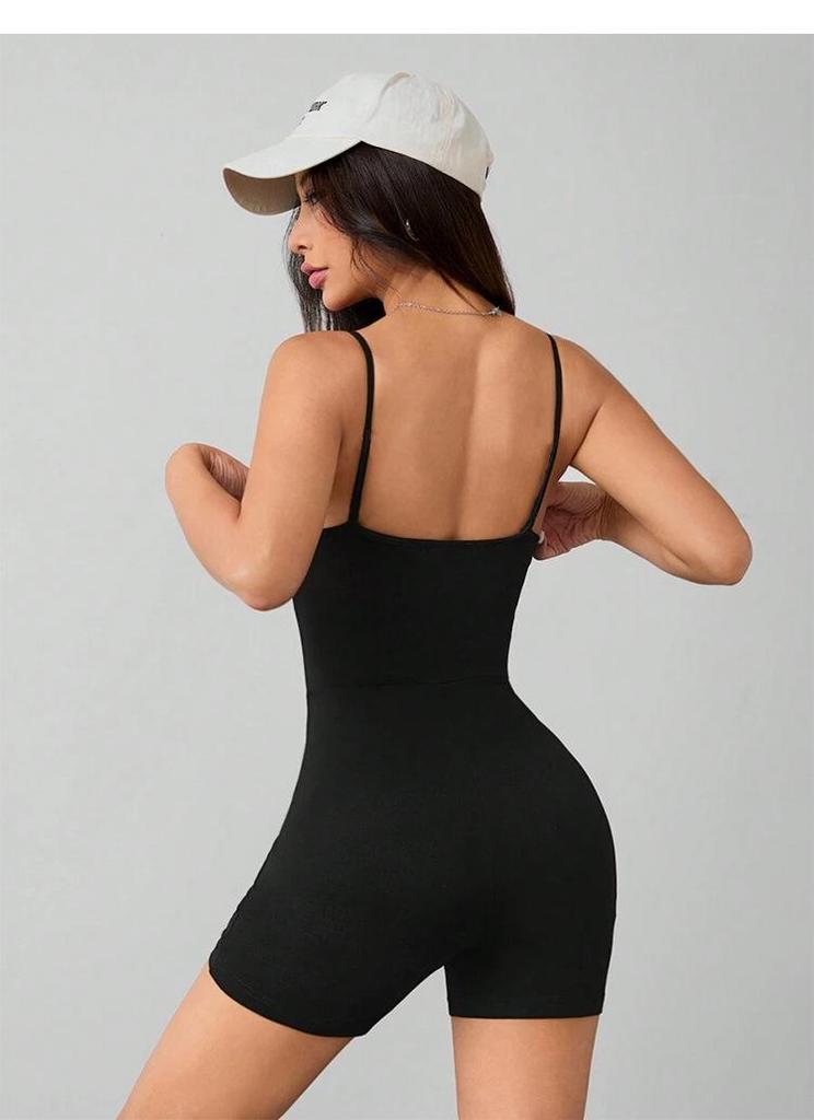 Plus Size Body Sculpting Camisole Jumpsuit for Yoga and Sports