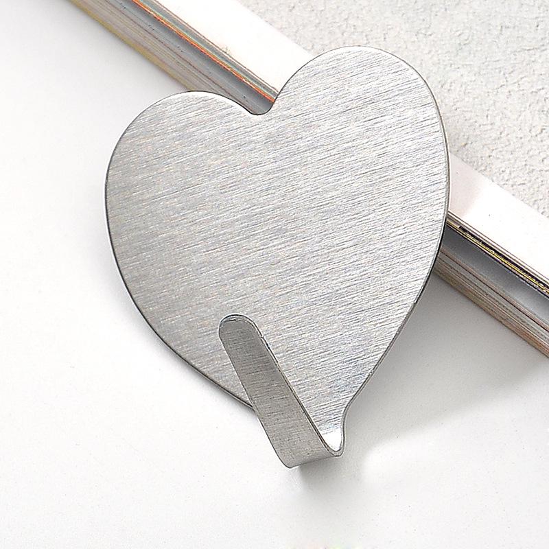 Minimalist Seamless Adhesive Love Heart Wall Hook for Kitchen & Bathroom