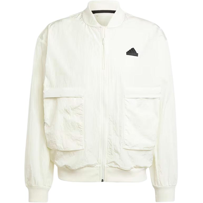 

Adidas Спортивная куртка M CE Q3 PR BJKT, однотонная, с воротником-стойкой, на молнии, мужская, серо-белая IV7427 S