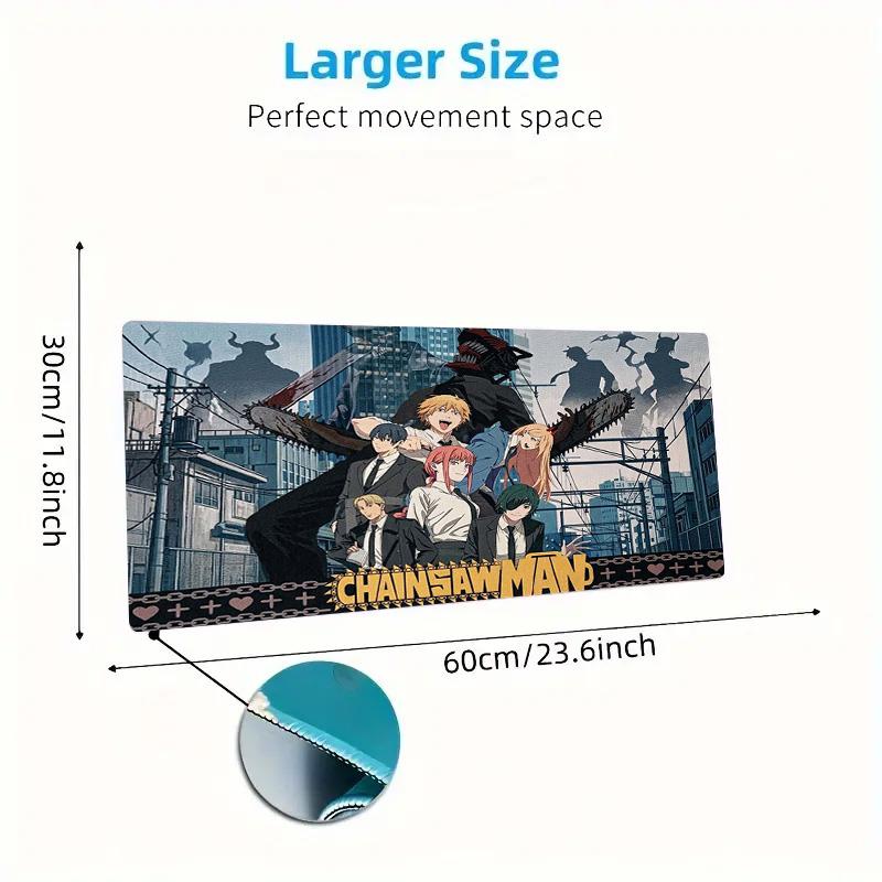 Chainsaw Man Color Mouse Pad Large Gaming Table Cushion Non-slip Laptop Tablet Big Mousepad XXL Mat Mini PC Playmat With Lock Edge