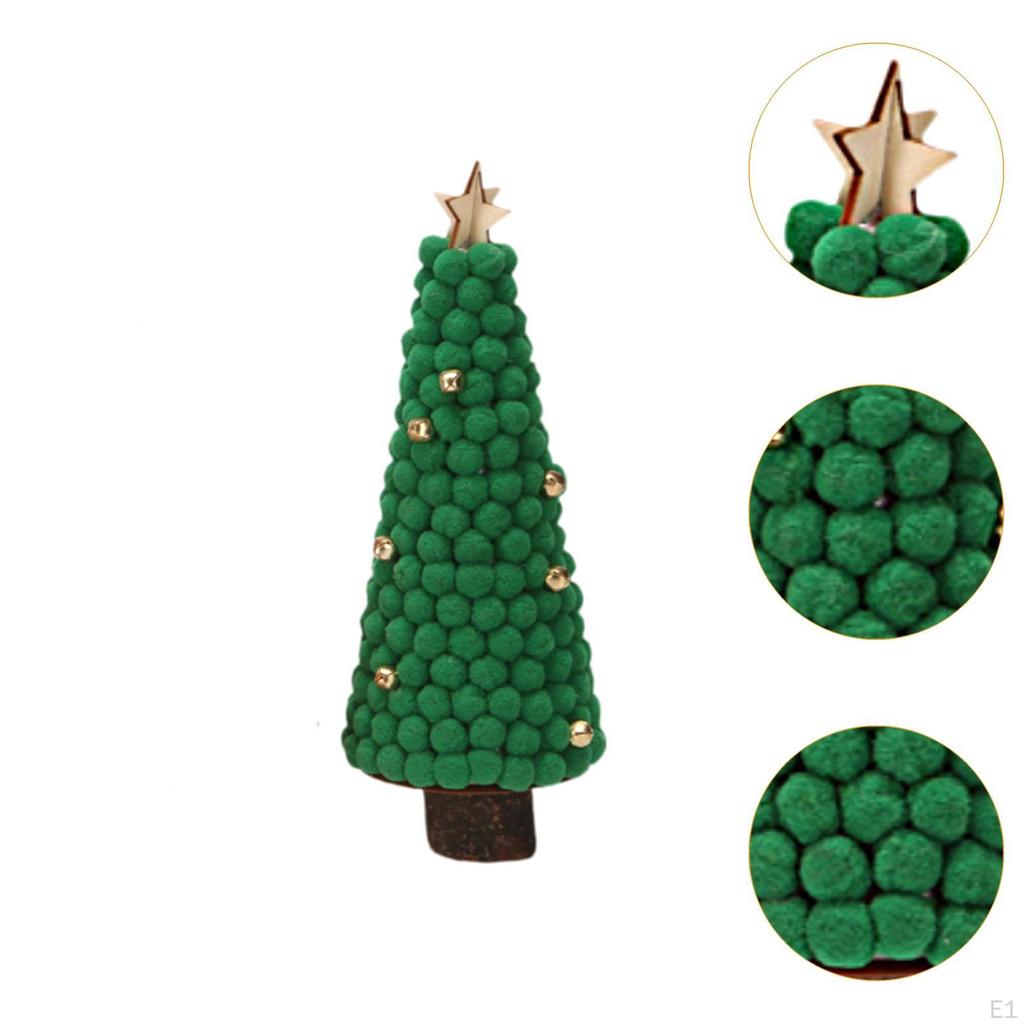 Christmas Tree Statue Wood Sculpture Collectible Crafts Decorative Xmas Figurine Ornament for