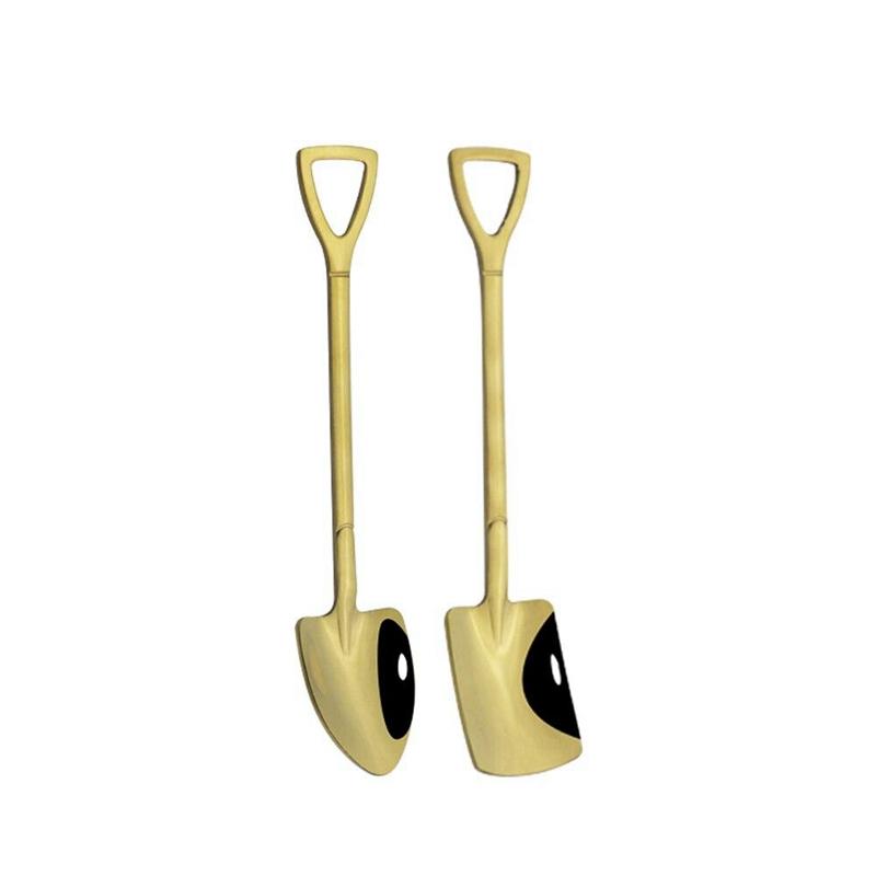 

Креативная лопата, кофейная ложка в стиле ретро, ​​нержавеющая сталь, десертная арбузная зеркальная полировка, квадратная лопатка для мороженого, ложка для торта as the picture золотой