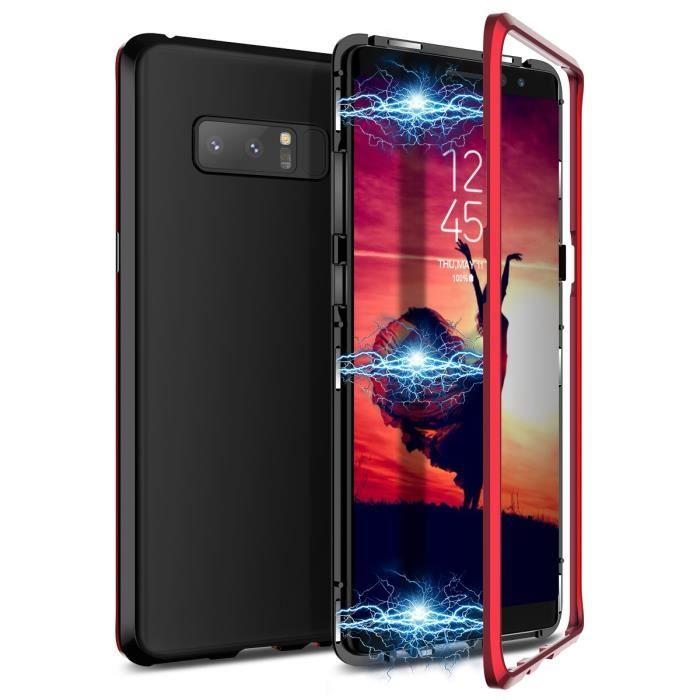 2-in-1 Case - Samsung - Note8 - Hard - Magnetic - Transparent Black/Red