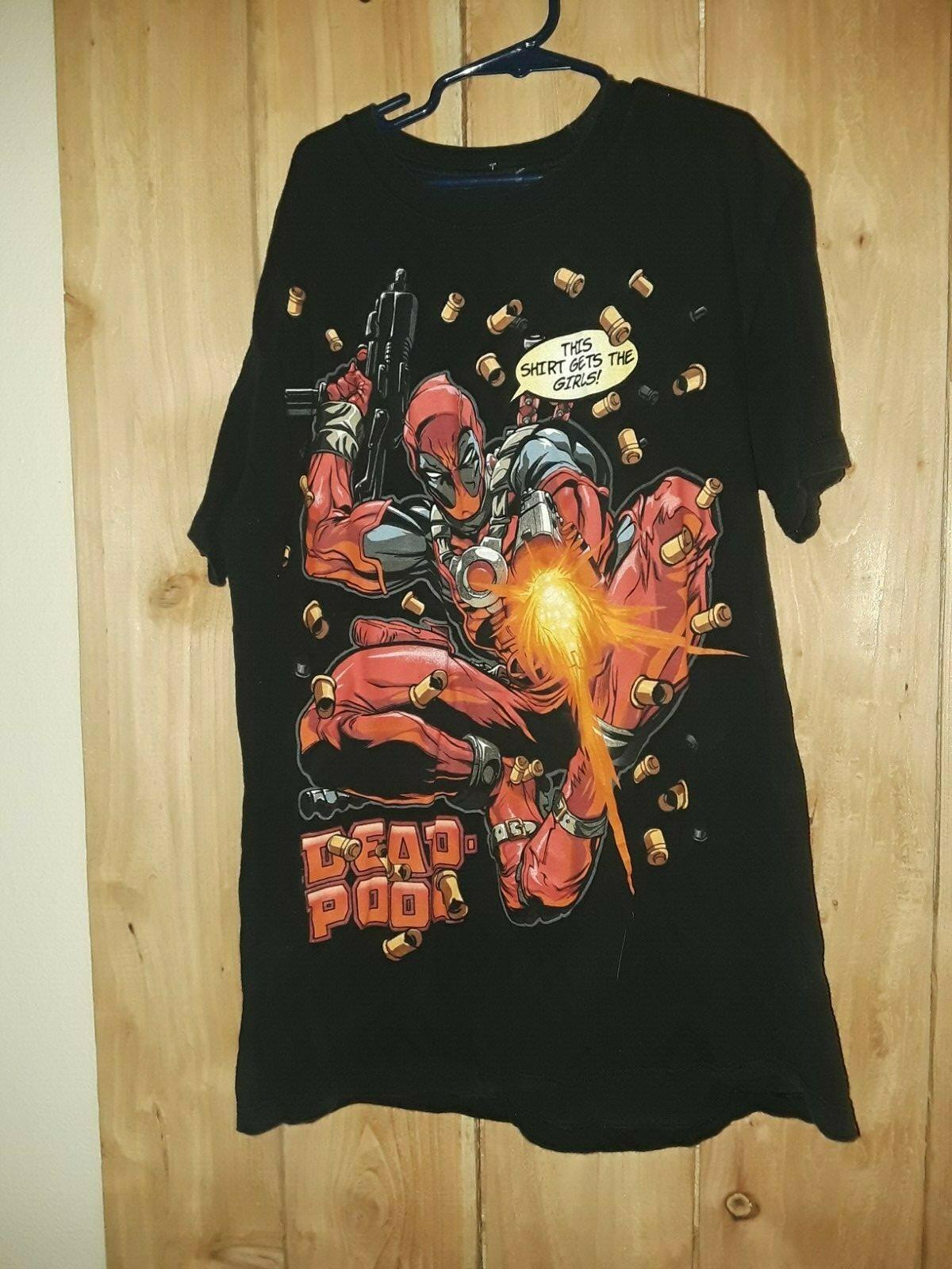 Marvel Dead Pool Mens Black T Shirt Size M S разноцветный