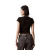 Calvin Klein Monogram Logo Print Slim Fit Crew Neck T-Shirt Women Tops Black J221171-BEH