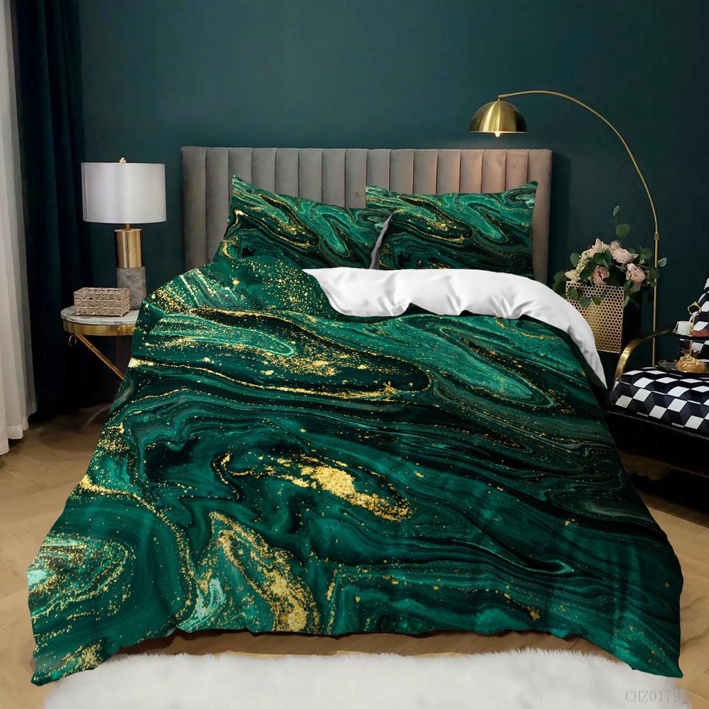 Home Textile Marble Texture Three-Piece Gradual Change Quilt Cover Digital Printing Bedding Batch